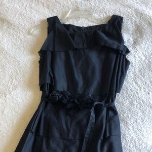 Talbots Black Tiered Shift Dress (Size 8)